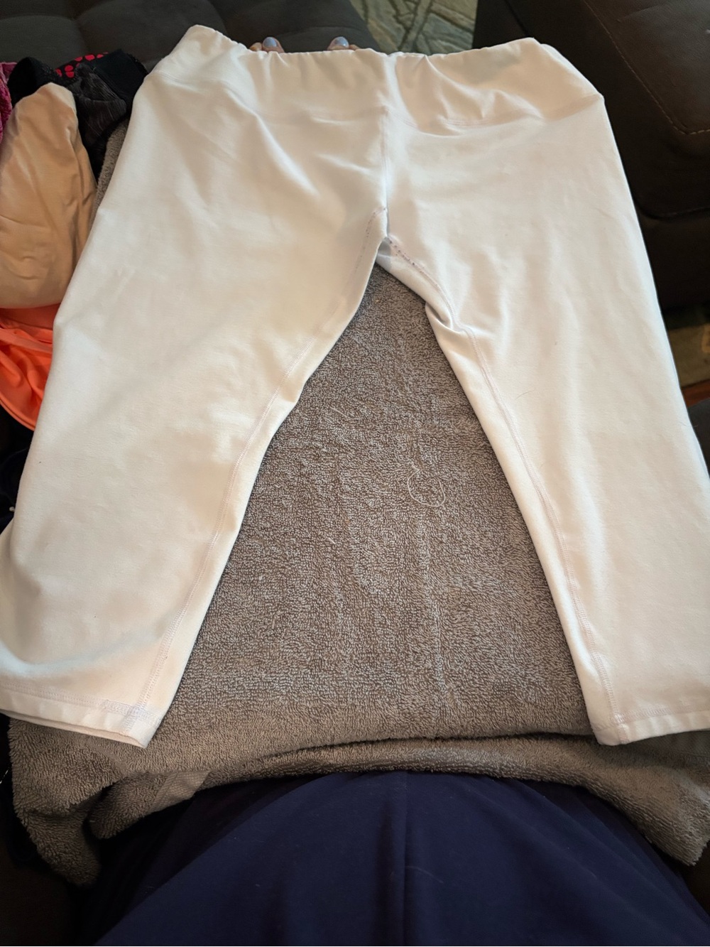 White Kids' Stretch Capri Leggings